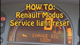 Service Light Reset  Renault Modus [upl. by Congdon]