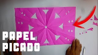 PAPEL PICADO FÁCIL  NUEVA EXPLICACIÓN  FOLKLORE MEXICANO [upl. by Richela]