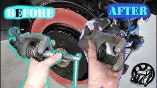 How to Compress rear brake caliper VW Passat [upl. by Kirsten]