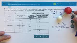 ALEKS  Identifying Hydrogen Bonding Interactions Between Molecules [upl. by Ydnil317]