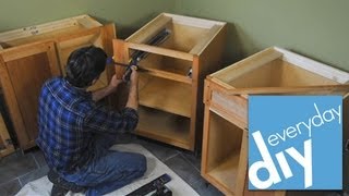 How to Install Kitchen Cabinets  Buildipedia DIY [upl. by Forrer]