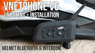 Vnetphone V6 1200 Unboxing amp Installation  Helmet Bluetooth amp Intercom Device [upl. by Notneiuq359]