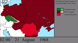 The Warsaw Pact Invasion of Czechoslovakia Every Hour [upl. by Dlareme]