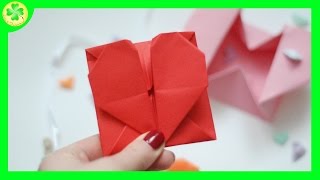 Serce  koperta origami  Origami heart envelope [upl. by Retsim]