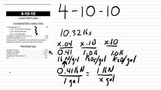 Basic Liquid Fertilizer Label Calculations [upl. by Giffie]