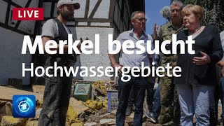 Hochwasser Merkel besucht EifelKatastrophengebiet [upl. by Coretta]