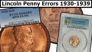 19301939 Wheat Penny Errors amp Varieties Complete Guide  Values amp Clear Explanation [upl. by Atekahs]