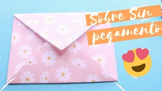 Como hacer un sobre para invitaciones o tarjetas sin usar pegamento 😍😍 [upl. by Saloma159]