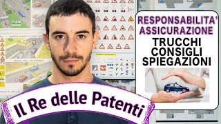 RESPONSABILITA CONDUCENTE ED ASSICURAZIONE  IL RE DELLE PATENTI  PATENTE B  ESAME DI TEORIA [upl. by Shandie]