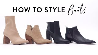 HOW TO STYLE BOOTS amp BOOTIES  What to wear with different types of boots  Miss Louie [upl. by Urbannal702]