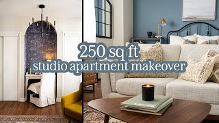 TINY Studio Apartment Makeover In Studio McGee Style [upl. by Kentigera457]