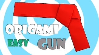 How to Make Easy Paper Origami Gun Pistol Tutorial [upl. by Onifled]