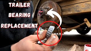 How To Replace Trailer Wheel Bearing START to FINISH  How To Set and Repack Wheel Bearings [upl. by Meir]