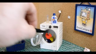 MINIATURE DIY MINI Functional spinning washing machine 112 scale for DollHouse 3D printed [upl. by Junius]