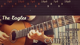 HOTEL CALIFORNIA LiveAcoustic  The Eagles  Full Guitar Lesson TABS [upl. by Mell]