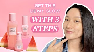 How To Get Dewy Skin With Only 3 Products  Glow Recipe [upl. by Bakki]