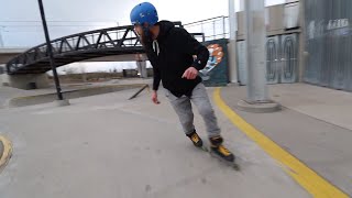 Inline Skating rollerblading at the skatepark [upl. by Grous]