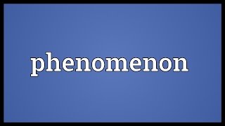 Phenomenon Meaning [upl. by Hankins17]