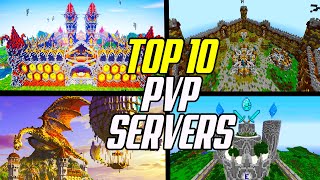 Top 10 Minecraft PVP Servers KitPVPFactionsDuels [upl. by Sairu]