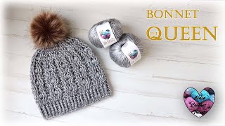 Bonnet The Queen  tutoriel crochet by quotLidia Crochet Tricotquot [upl. by Nuoras]