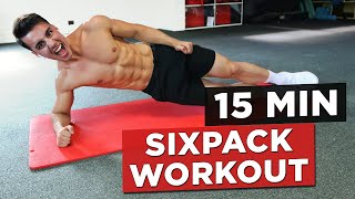 15 MIN SIXPACK WORKOUT NO EQUIPMENT BODYWEIGHT WORKOUT [upl. by Kozloski]