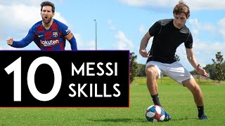 TOP 10 MESSI SKILLS to Beat Defenders [upl. by Nevar]