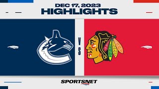 NHL Highlights  Canucks vs Blackhawks  December 17 2023 [upl. by Norrab]