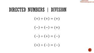 Directed numbers  Multiplication  Division [upl. by Bonni916]