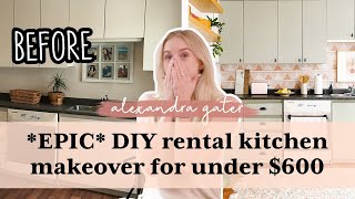 DIY rental kitchen makeover for under 600  Modern Farmhouse style [upl. by Nnor897]