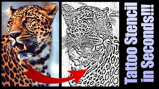 How to create tattoo stencil  Fast and easy  Step by step [upl. by Ile]