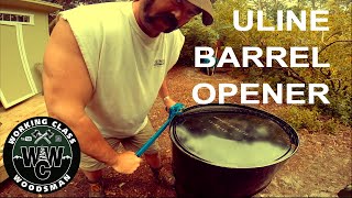 How you should safely cut the top off a 55 gallon steel drum with Uline Barrel Opener [upl. by Marduk]