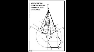 Assonometria isometrica di una piramide a base esagonale [upl. by Siesser]