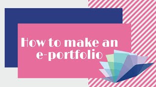 Easy tutorial on how to make an eportfolio [upl. by Aisekal]