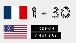 Numbers from 1 to 30  French  English [upl. by Notserc624]