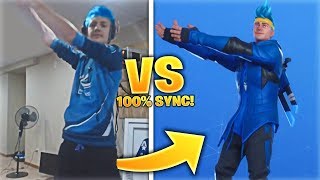 FORTNITE DANCES IN REAL LIFE 100 IN SYNC Pon Pon Emote amp Ninja Skin [upl. by Mcclelland]