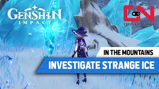 How to Investigate the Strange Ice Genshin Impact  In The Mountains Quest Guide Part 1 [upl. by Meela]