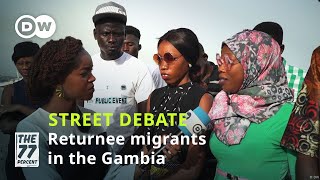 How can Gambian returnee migrants be best reintegrated into their societies  Street debate [upl. by Akitan]