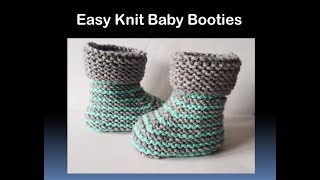 Easy Knit Baby Booties 36 months [upl. by Nyleuqcaj]