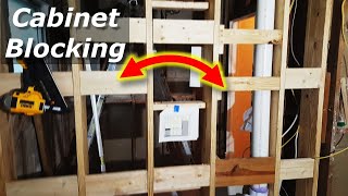 How To Add Stud Wall Cabinet Blocking For Kitchen Cabinet Installs [upl. by Marsiella638]