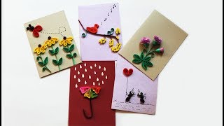 5 Easy Paper Quilling cards  Quilling designs for beginners  Quilling Cards [upl. by Watson636]