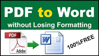 How to Convert PDF to Word  Pdf to Word without Losing Formatting [upl. by Ellegna]