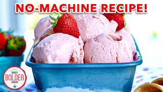 The Easiest Homemade Strawberry Gelato No Machine [upl. by Demmahum249]