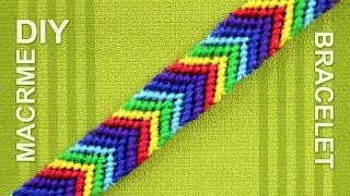 How to make a Chevron Arrows Rainbow Friendship bracelet [upl. by Neelcaj]