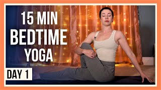 15 min Evening Yoga – Day 1 YOGA FOR FLEXIBILITY AND RELAXATION [upl. by Ehsrop]