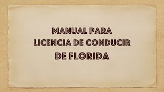 manual para licencia de conducir de florida [upl. by Willabella]