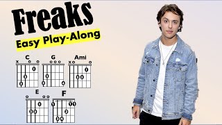 Freaks Jordan Clarke EASY GuitarLyric PlayAlong [upl. by Zobe969]