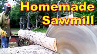 Homemade Circular Sawmill 52quot Blade Rips Through a Log [upl. by Esyahc857]