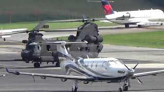 Triple US Army MH47G Chinook 160th SOAR Takeoffs from TriCities Airport KTRI05Oct18 [upl. by Britta422]