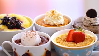 1 Minute Mug Cakes Made in the Microwave including Vegan EggFree amp GlutenFree Recipes [upl. by Nimzaj]