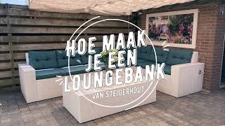 Een loungebank of hoekbank maken van steigerhout [upl. by Cheston]